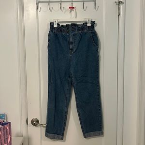 Forever 21 Denim Paperbag Straight Wide Leg Pants Size 27